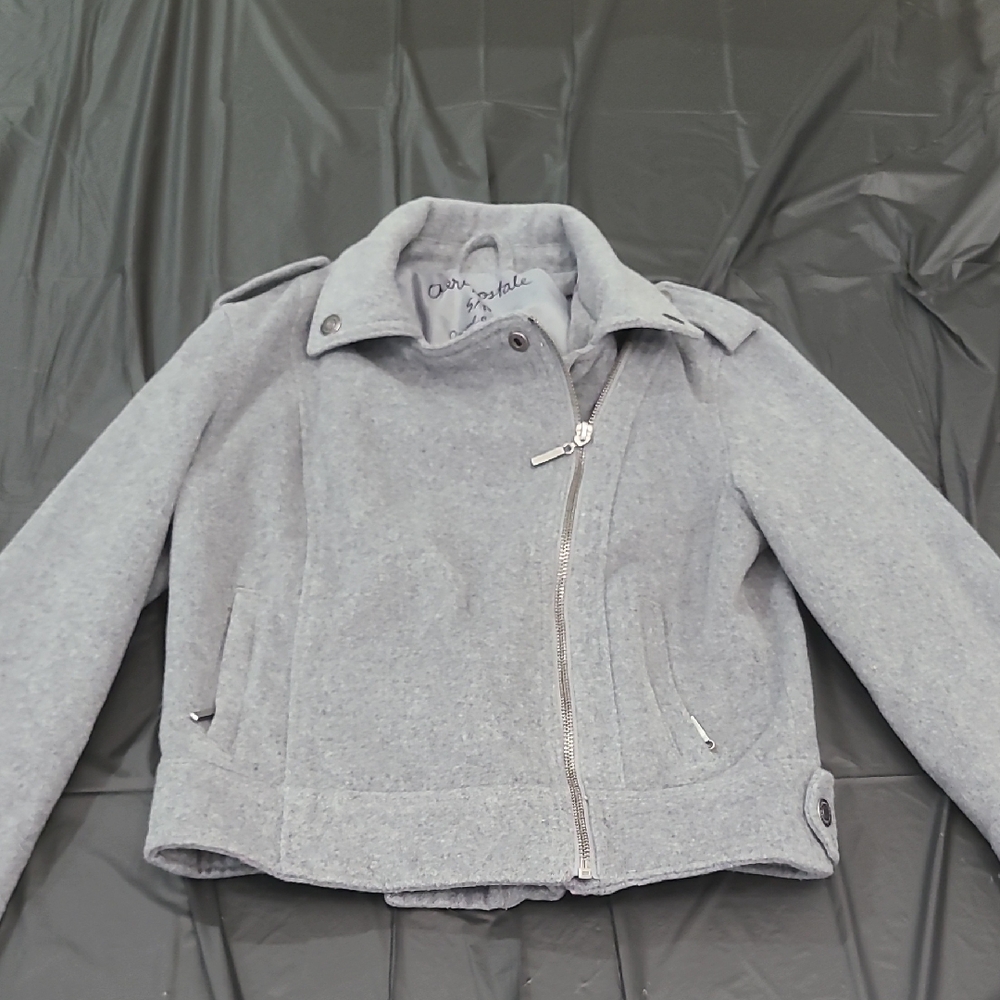 Areopostale Moto Bomber Lined Jacket Womens S Zippers Pockets and Button Accents